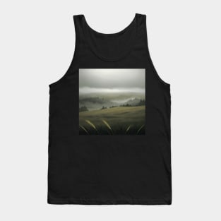 Grassy Field in a Misty Moor Tank Top